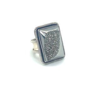 Mars & Valentine Platinum Druzy Ring